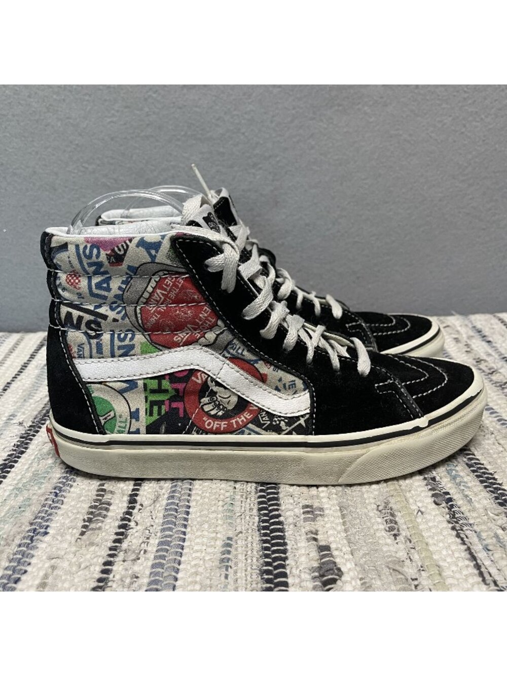 Vans Sk8-Hi Sticker Mash Up Sneakers M 5 W 6.5 Black Multicolor High-Top